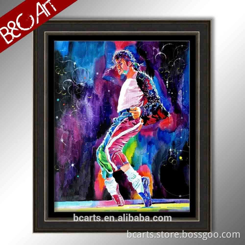 crazy Michael Jackson moonwalk dancing famous star art painting